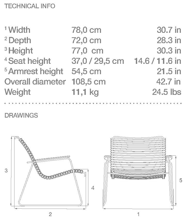 HOUE Click Roomy poltrona lounge – Disegno con misure