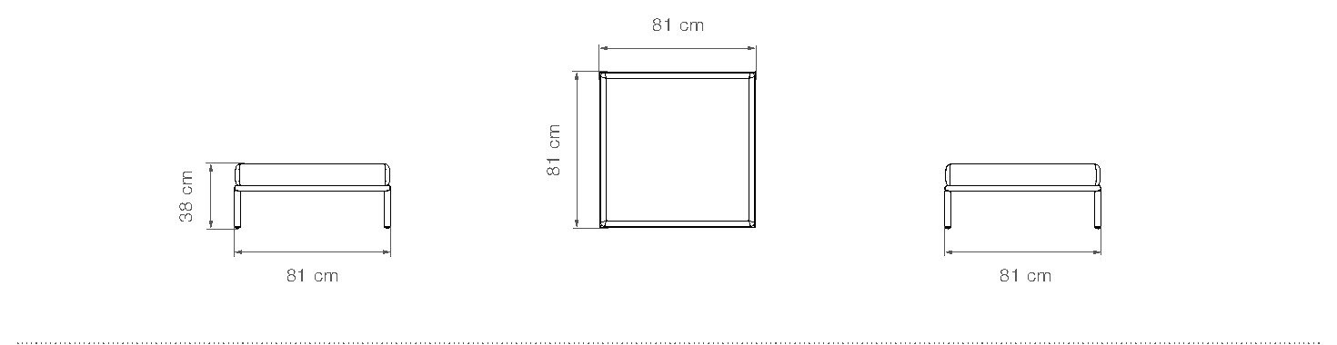 HOUE Level/2 pouf – Disegno con misure