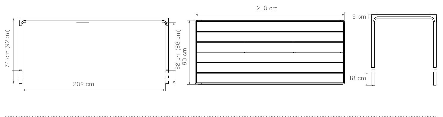 HOUE Four tavolo da pranzo 210 x 90 cm – Disegno con misure