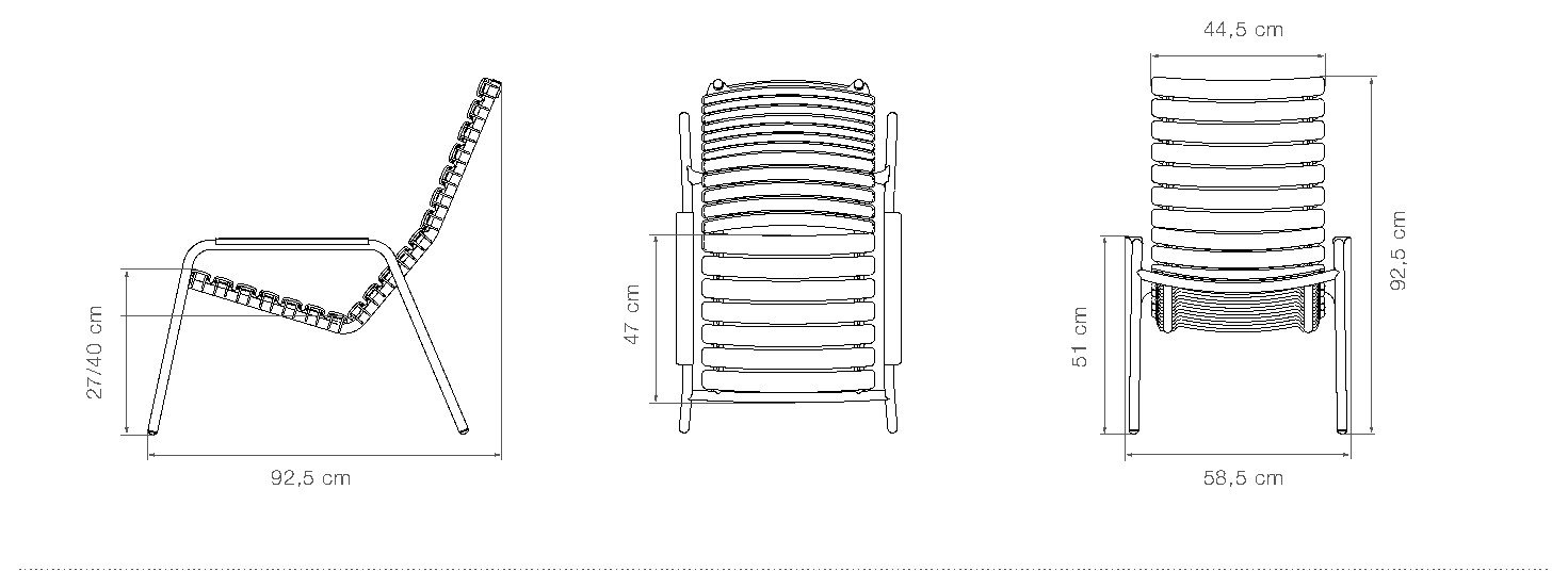 HOUE Reclips poltrona lounge – Disegno con misure