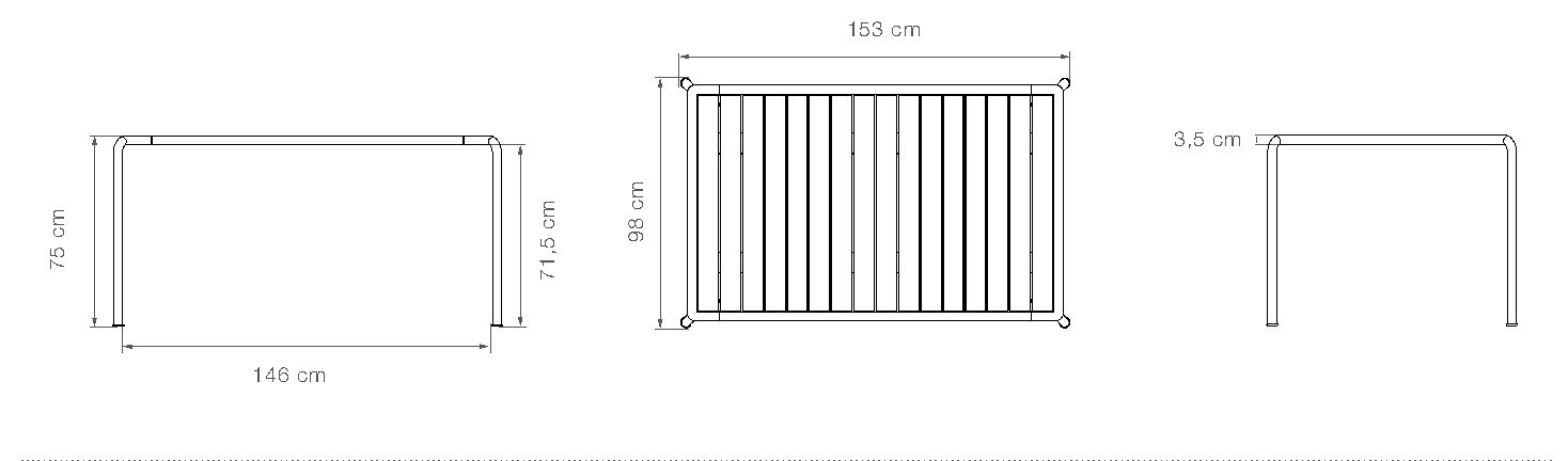 HOUE Avanti tavolo da pranzo in pino 153 x 98 cm – Disegno con misure