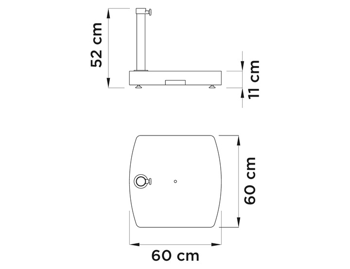 Misure della base in cemento per Wall