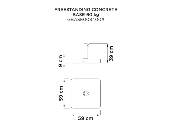 Misure: Fim base quadrata di cemento 60 kg