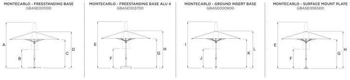 Base drawings for the Montecarlo umbrella