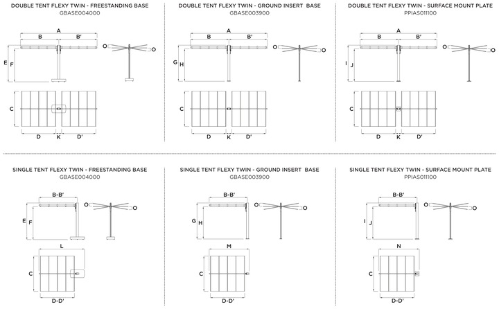 Flexy Twin sunshade dimensions