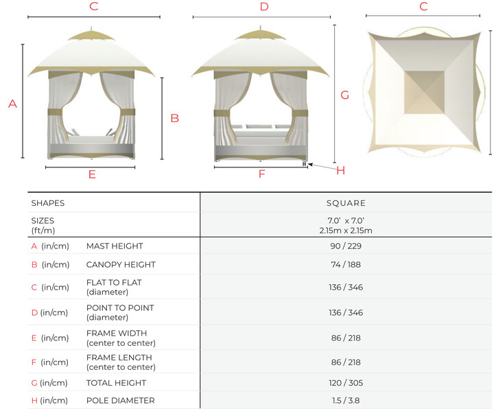 Crescent Lounge dimensions