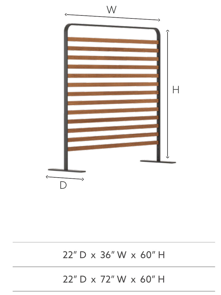 Freestanding Trellis Screen dimensioni