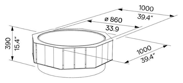 Egoe A korito 150 l, A30-110 – Načrt z merami