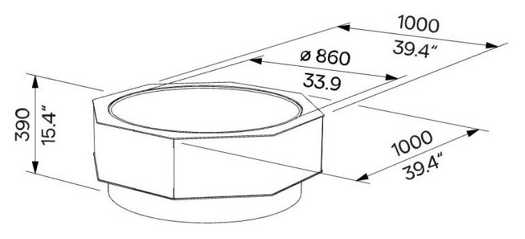 Egoe A korito 150 l, A30-120 – Načrt z merami