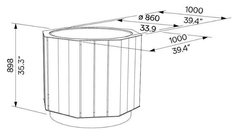 Egoe A korito 440 l, A30-310 – Načrt z merami