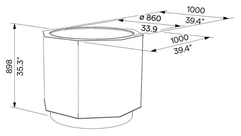 Egoe A korito 440 l, A30-320 – Načrt z merami