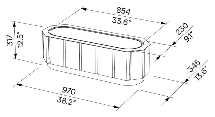 Egoe A korito 45 l, A30-510 – Načrt z merami