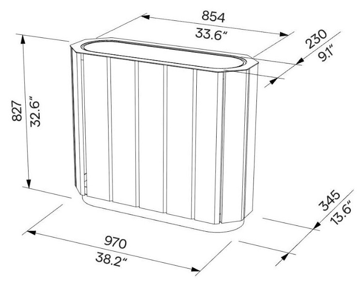 Egoe A korito 140 l, A30-710 – Načrt z merami