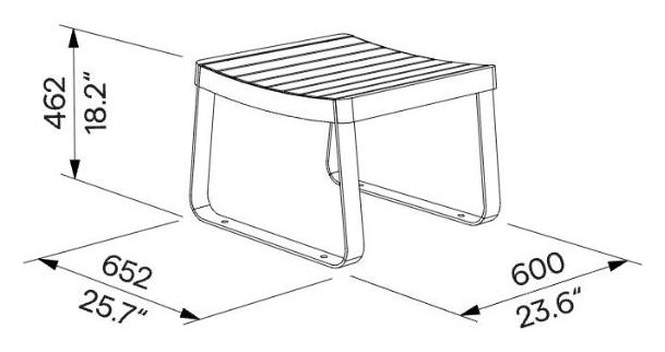 Egoe I Hocker, I1-121 – Maßzeichnung