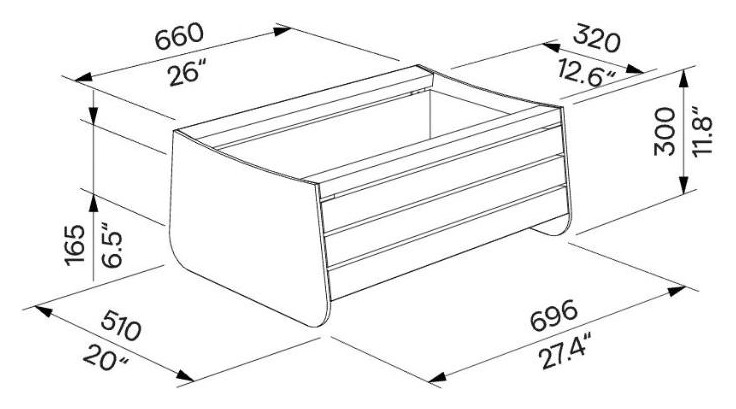 Egoe I Blumenkasten 35 l, I30-100A – Maßzeichnung