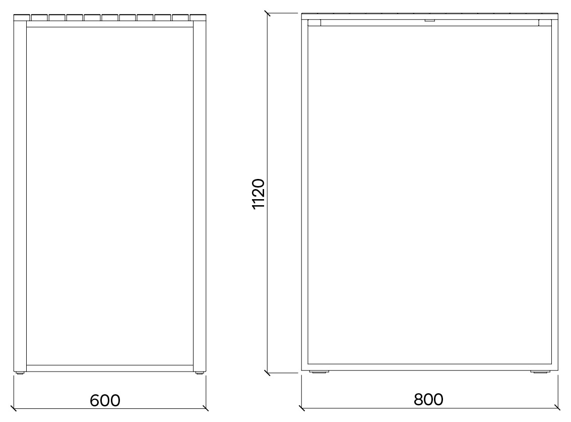 Egoe Bistrot bar table – Dimension drawing