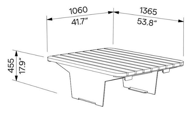 Egoe O bench without backrest 1m, O1-3221 – Dimension drawing