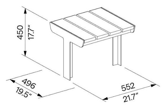 Egoe U Hocker 0,6 m, U3-120 – Maßzeichnung