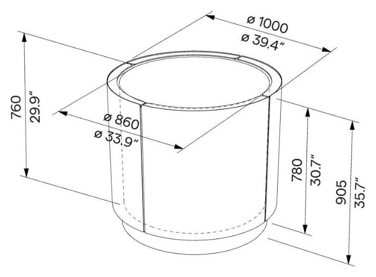 Egoe U korito 450 l, U30-340 – Načrt z merami